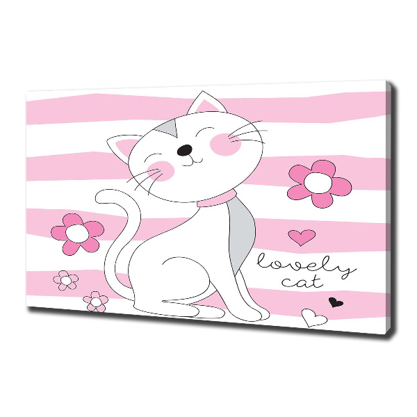 Canvas wall art White cat