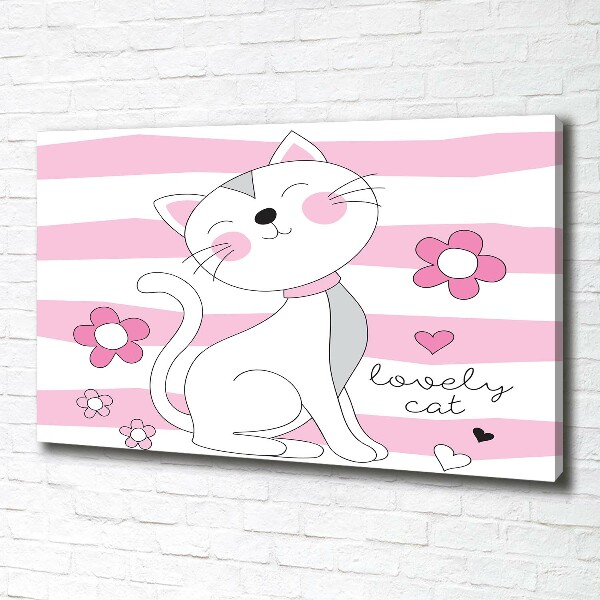 Canvas wall art White cat