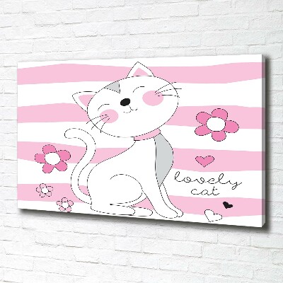 Canvas wall art White cat