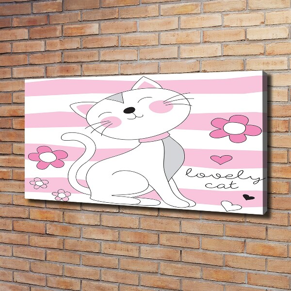 Canvas wall art White cat