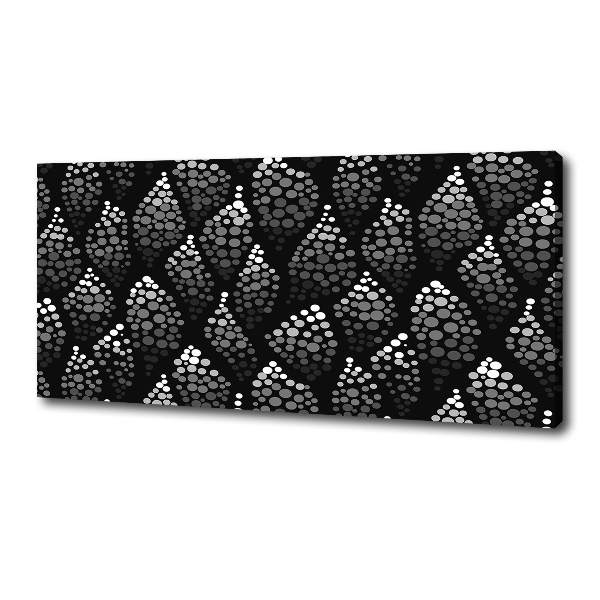 Canvas wall art Black and white dots