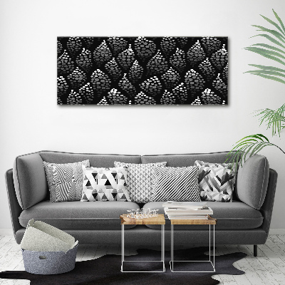 Canvas wall art Black and white dots