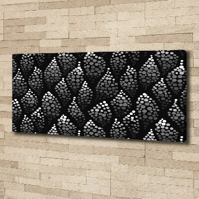 Canvas wall art Black and white dots