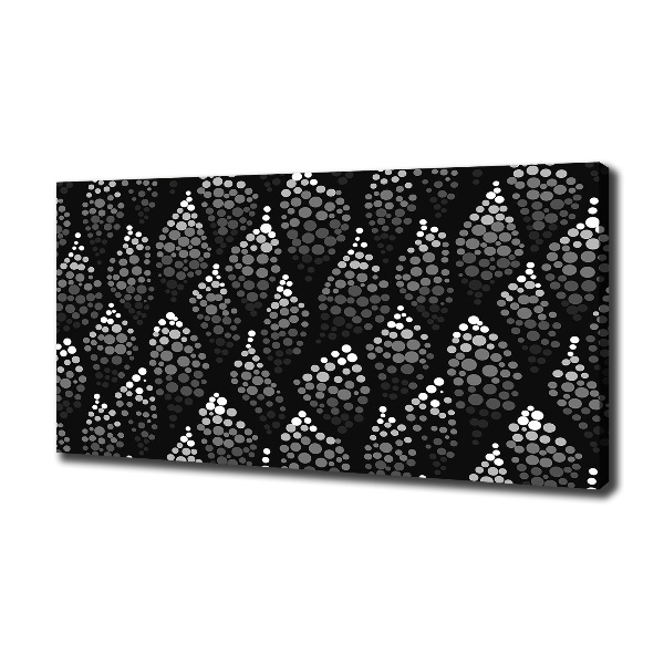 Canvas wall art Black and white dots