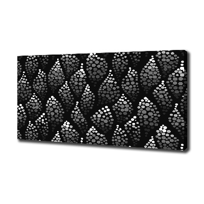 Canvas wall art Black and white dots