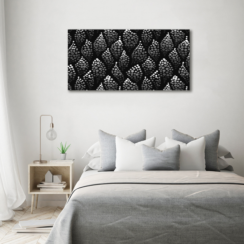 Canvas wall art Black and white dots