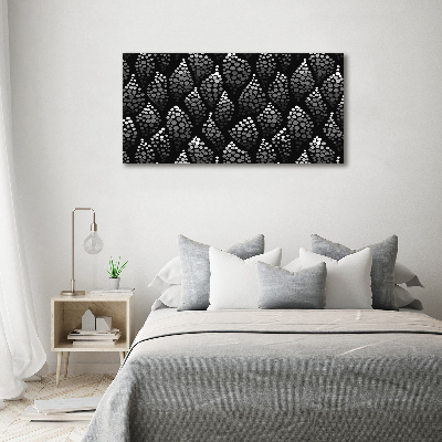 Canvas wall art Black and white dots