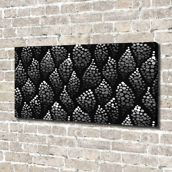 Canvas wall art Black and white dots