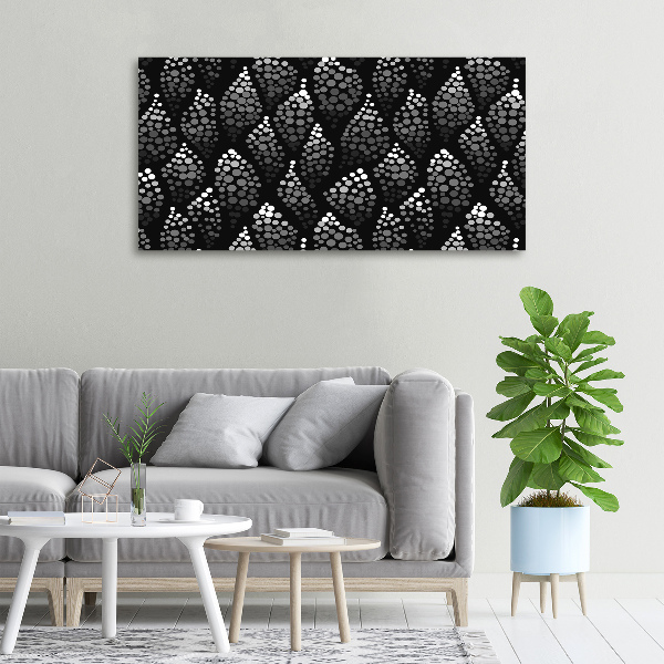 Canvas wall art Black and white dots