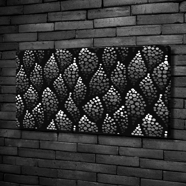 Canvas wall art Black and white dots