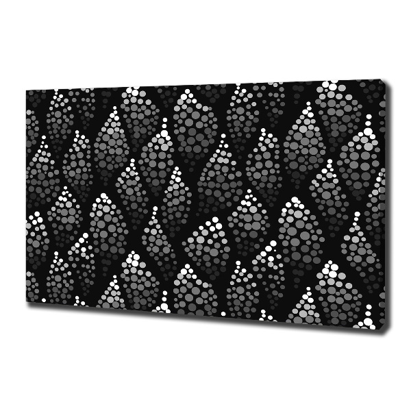 Canvas wall art Black and white dots