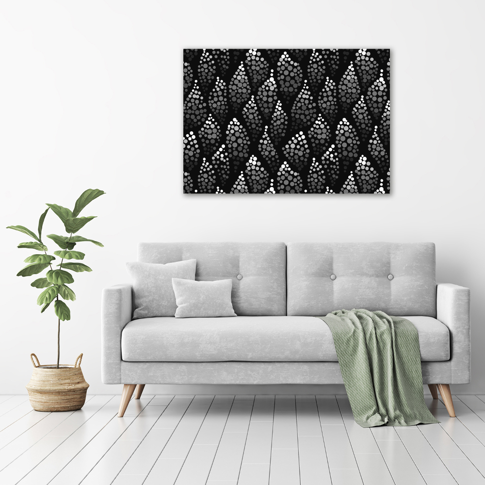 Canvas wall art Black and white dots