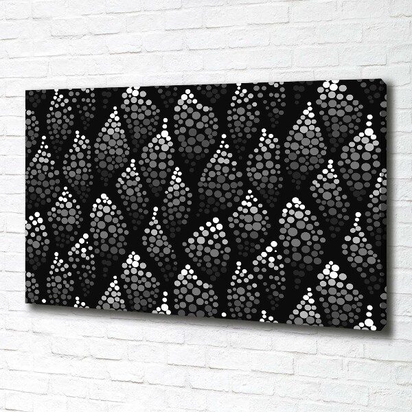 Canvas wall art Black and white dots