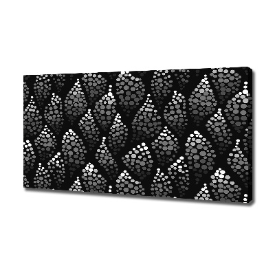 Canvas wall art Black and white dots