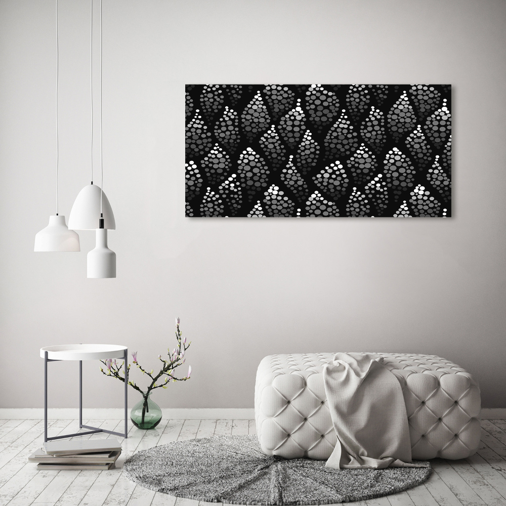 Canvas wall art Black and white dots