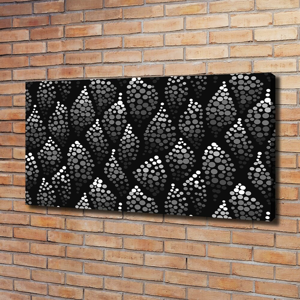 Canvas wall art Black and white dots