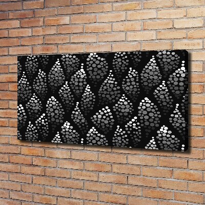 Canvas wall art Black and white dots