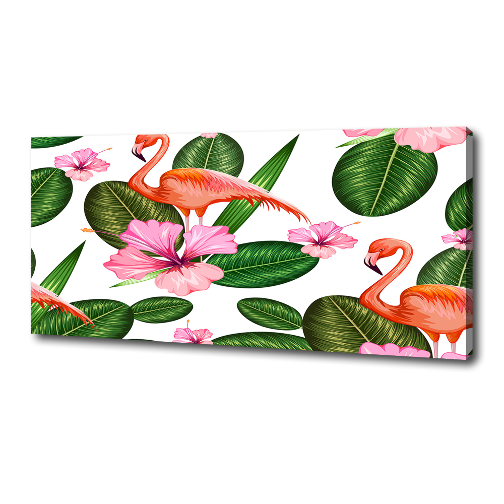 Canvas wall art Flamingos and plants