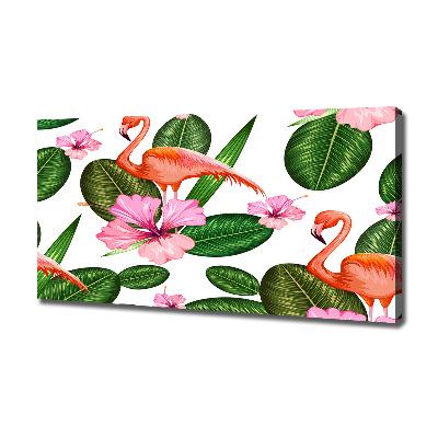 Canvas wall art Flamingos and plants