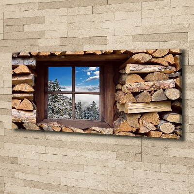 Canvas wall art Winter outside the window