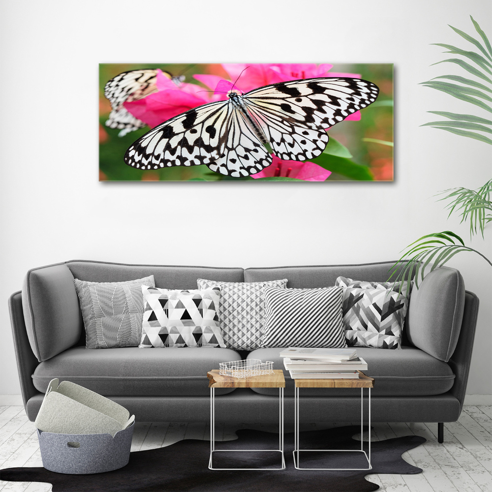 Large canvas wall art Flower butterfly