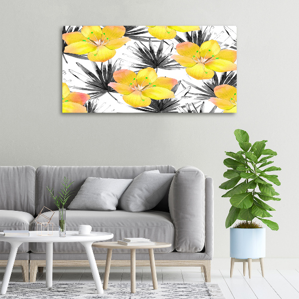 Canvas wall art Tropical flowers