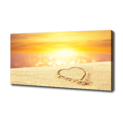 Canvas wall art Heart in the sand