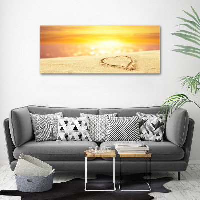 Canvas wall art Heart in the sand