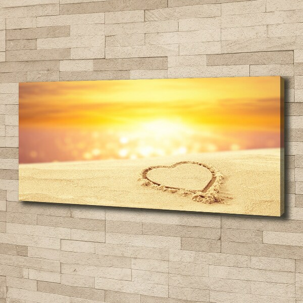 Canvas wall art Heart in the sand