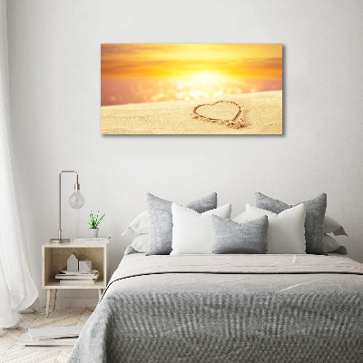 Canvas wall art Heart in the sand