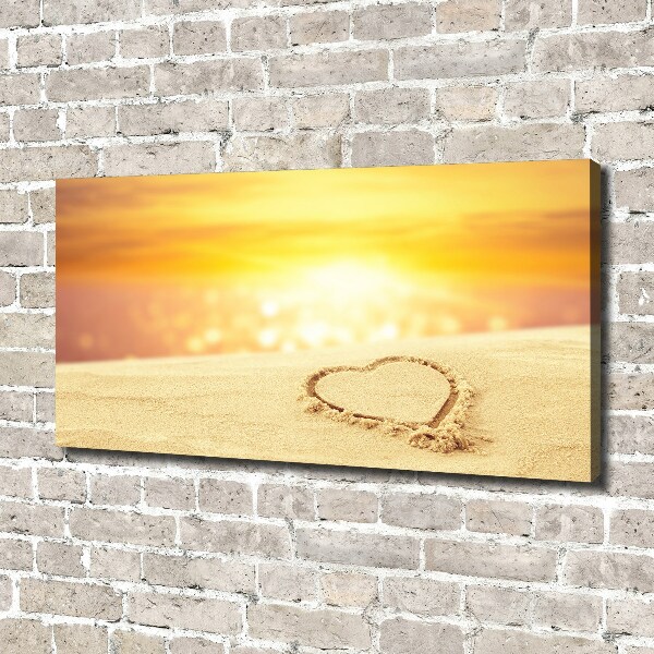 Canvas wall art Heart in the sand