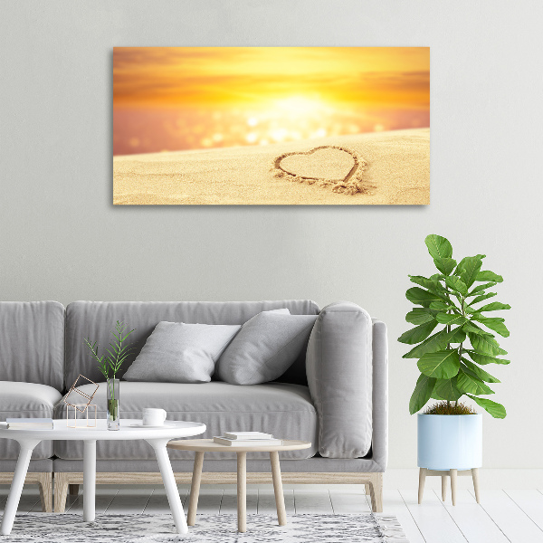 Canvas wall art Heart in the sand