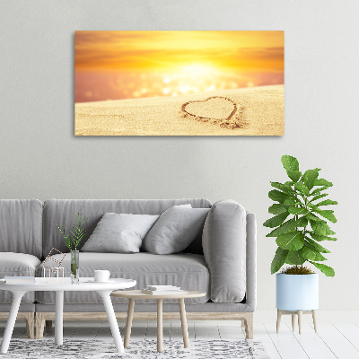 Canvas wall art Heart in the sand