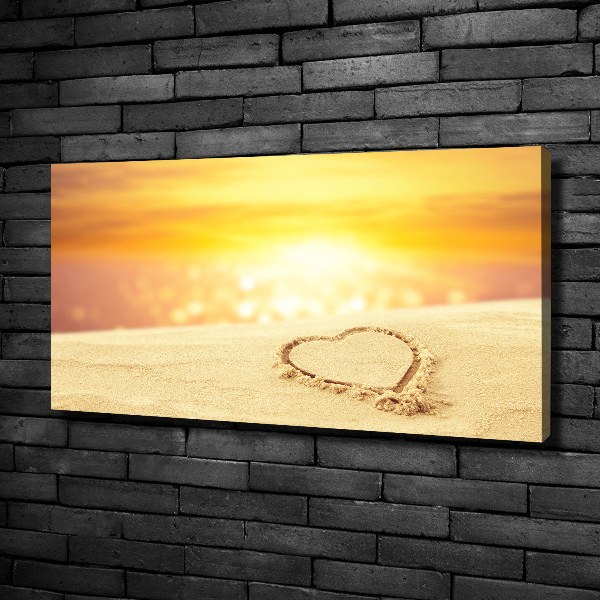 Canvas wall art Heart in the sand