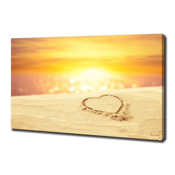 Canvas wall art Heart in the sand