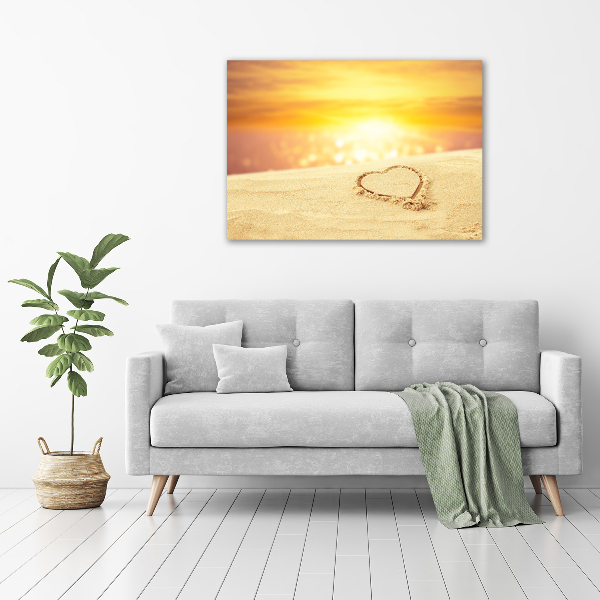 Canvas wall art Heart in the sand