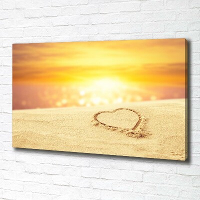 Canvas wall art Heart in the sand