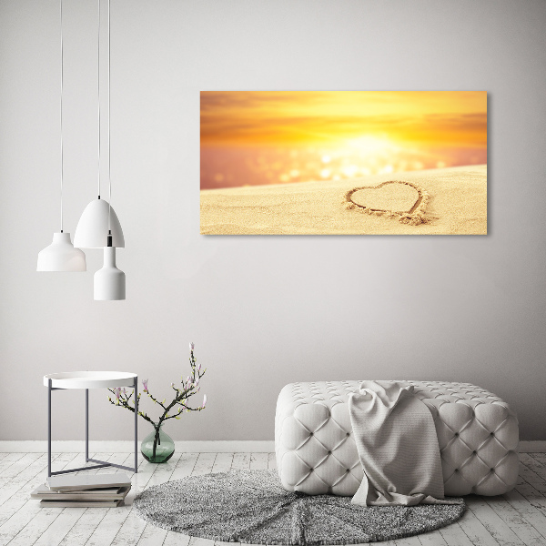 Canvas wall art Heart in the sand