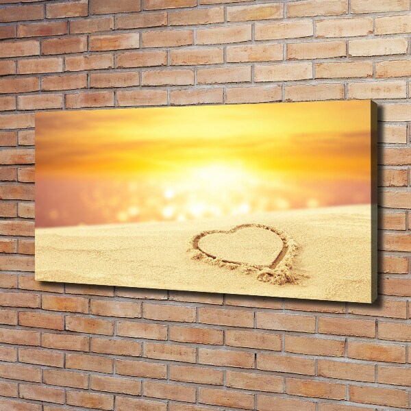 Canvas wall art Heart in the sand