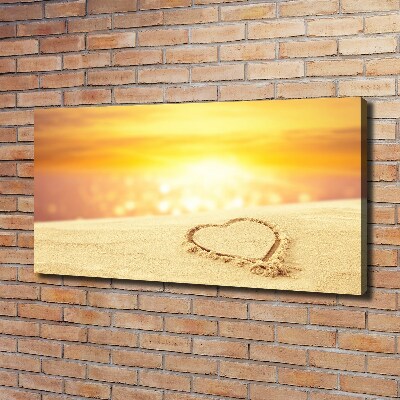 Canvas wall art Heart in the sand