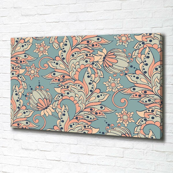 Canvas wall art Ethnic flowers