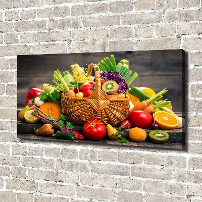 Canvas wall art Fruit vegetable basket