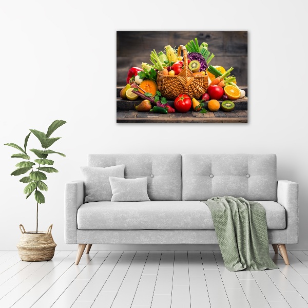 Canvas wall art Fruit vegetable basket