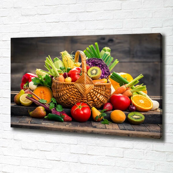 Canvas wall art Fruit vegetable basket