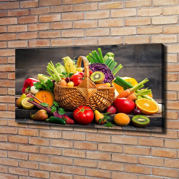 Canvas wall art Fruit vegetable basket