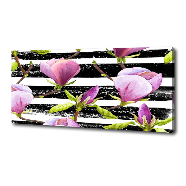 Canvas wall art Magnolia stripes