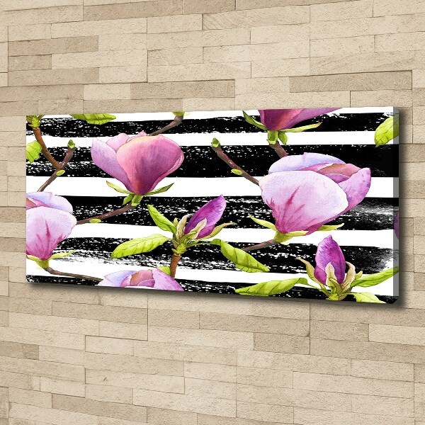 Canvas wall art Magnolia stripes