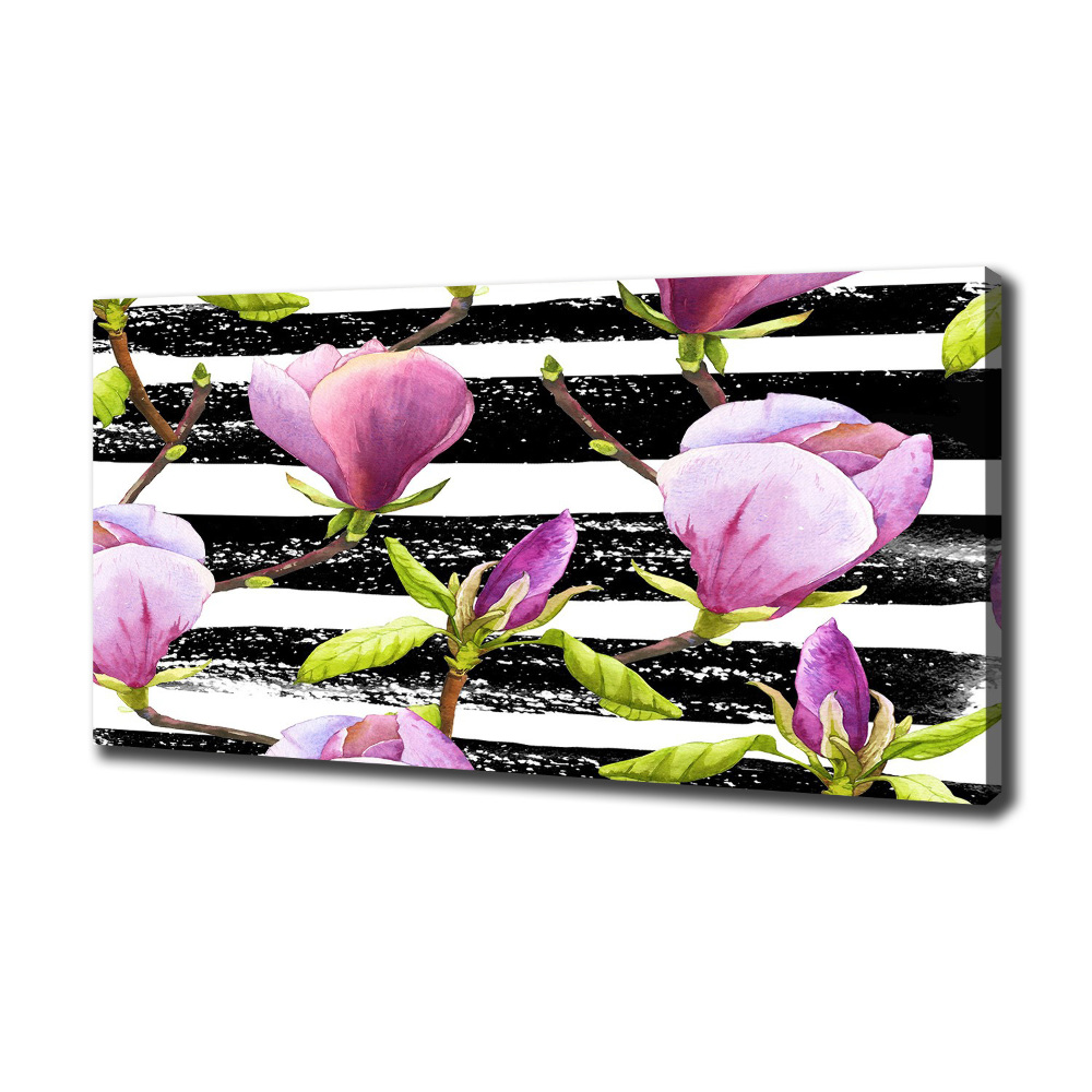 Canvas wall art Magnolia stripes