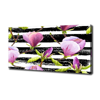 Canvas wall art Magnolia stripes