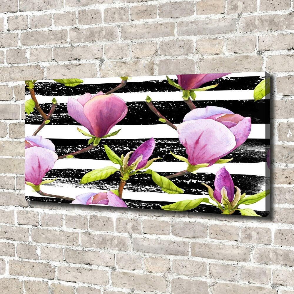 Canvas wall art Magnolia stripes